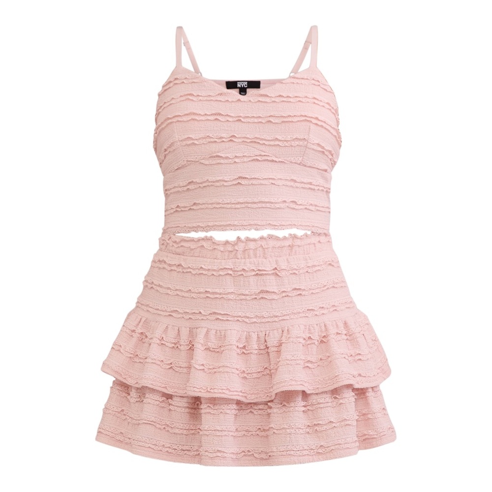 2 pieces Madden NYC new Pink Ruffled Sleeveless Dress